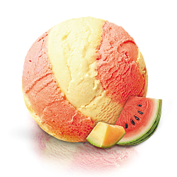 «MOROZPRODUCT» melon-watermelon with a layer of creamy sorbet in ditches
